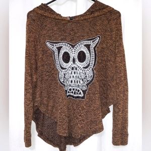 Owl light overshirt with hood